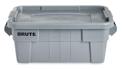 Rubbermaid Commercial Products BRUTE Tote Storage Bin with Lid, 14-Gallon,  Gray, Rugged/Reusable Boxes for Moving/Camping/Garage/Basement Storage,  Pack of 6 - Yahoo Shopping