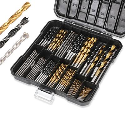 AVID POWER Drill Bit Set, Titanium Twist Brad Point Drill Bits for