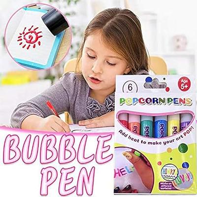 6 PCs/Set Magic Popcorn Pens Puffy 3D Art Puffy Paint Pens for Greeting  Birthday Cards