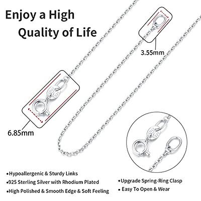  925 Sterling Silver Chain Necklace Chain for Women Girls Cable  Chain Necklace Upgraded Spring-Ring Clasp - Thin & Sturdy - Italian Quality  16/18/20/22/24 Inch (20 INCH) : Handmade Products