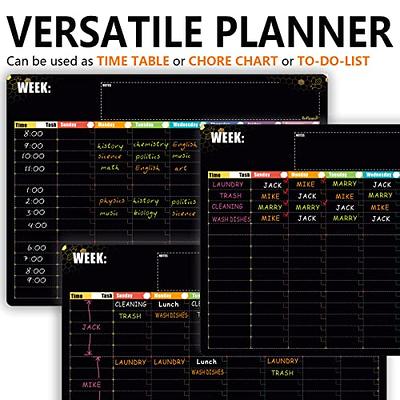 Magnetic Dry Erase Chore Chart and Calendar Bundle for Fridge: 2 Boards Included - 17x12 inch - 6 Fine Tip Markers and Large Eraser with Magnets