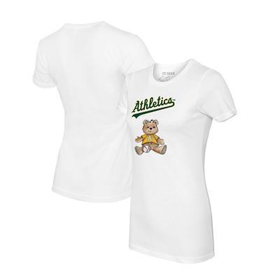 Oakland Athletics Tiny Turnip Women's Baseball Pow 3/4-Sleeve Raglan  T-Shirt - White/Black