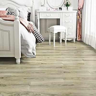 Livelynine Grey Wood Vinyl Flooring Waterproof Wood Planks Peel and Stick Floor Tile Wood Look Vinyl Plank Flooring Grey Laminate Flooring Tiles for