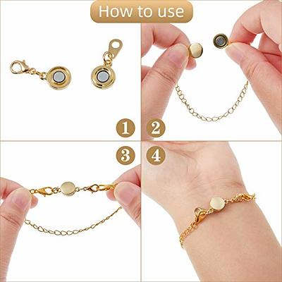 QULLTK Magnetic Necklace Clasps and Closures 18K Gold and Silver Plated  Bracelet Converter Clasp,Suitable for Necklaces Chain Extender