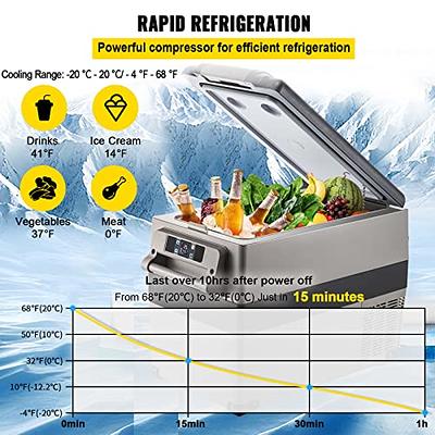 VEVOR 12 Volt Refrigerator, Portable Refrigerator (-4℉~68℉) With