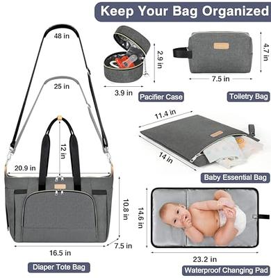printe Mommy Bag for Hospital, Large Capacity Diaper Bag Tote for 2 Kids,  Waterproof Hospital Bag for Labor and Delivery with Straps, Travel Baby