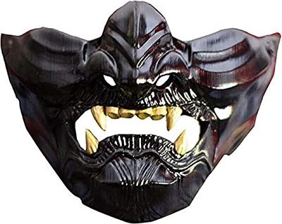 Otaku kitsune Fox Mask Omen Halloween Costume Ninja Warrior Evil  Cosplay（thank you pakage）