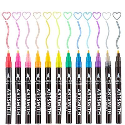 Vitoler 18 Assorted Color Permanent Markers,Fine Point Art Marker Pens Set  for Adult Coloring Marking Doodling Painting on Plastic,Glass,Stone - Yahoo  Shopping
