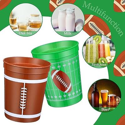 24-Pack 16-Ounce Green Plastic Stadium Cups, Bulk Reusable