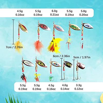 Zsrivk 10pcs Rooster Tail Fishing Lures Spinnerbait Kit, Spinner Baits Lure  for Bass Trout Salmon Pike, Trout Spinnerbaits Lure with Spinner Blade for  Freshwater Saltwater - Yahoo Shopping