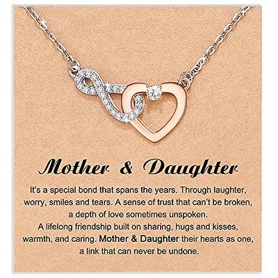 Brilliance Mother Daughter Infinity Pendant Necklace w/Rose Gold Heart  Swarovski | eBay