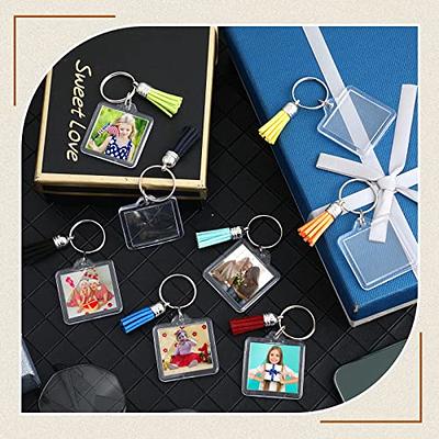 10Pcs SMALL SIZE-Rectangle Clear Acrylic Photo Snap-in Keychain