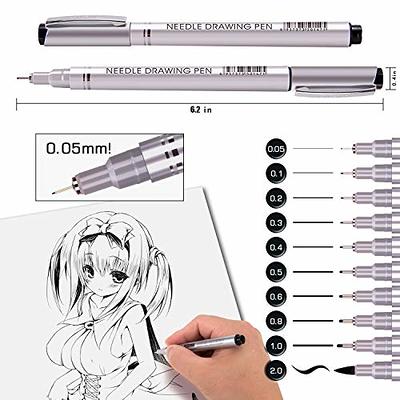 Micro-Line Ultra Fine Point Fineliner Ink Pens - Black Waterproof