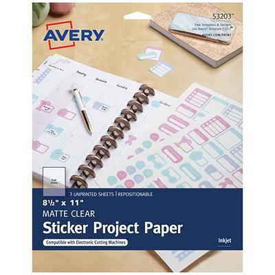 Sticker Paper, 100 Sheets, White Matte, 8.5 x 11 Full Sheet Label, Inkjet or Laser Printer, Online Labels