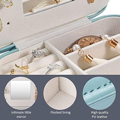 Benevolence La Plush Velvet Travel Jewelry Box Organizer - Cyan Blue