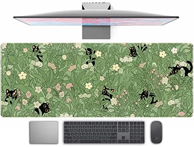 Black Cat Desk Mat, Anime Desk Mat, Kawaii Office Accessories