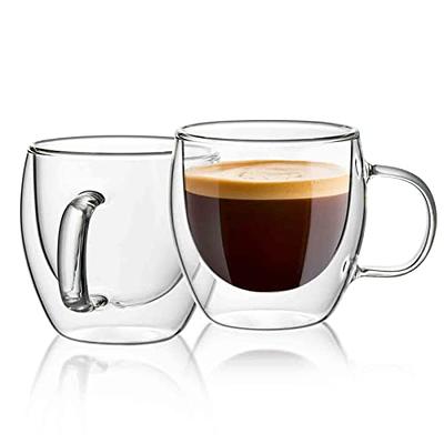  PARACITY Espresso Cups Set Of 2, 2 Oz Espresso Shot Glass, Espresso  Mugs, Doubled Clear Insulated Borosilicate Glassware, Tazas De Cafe  Expreso, Small Coffee Cups for Espresso Machine Accessories : Everything  Else