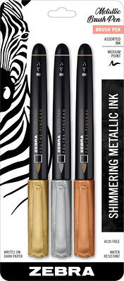 Zebra Pen Zensations Brush Pen, Fine Brush Tip, Black Water