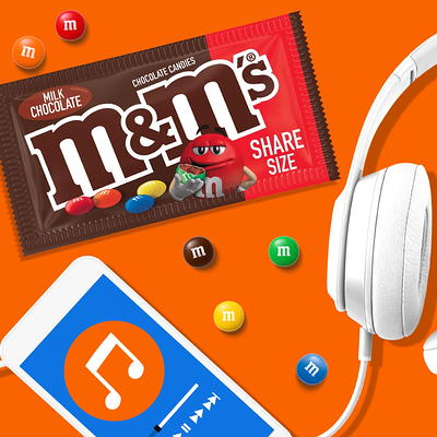 M&M's Peanut Fudge Brownie Mix Chocolate Candy, Share Size, 2.5 Oz