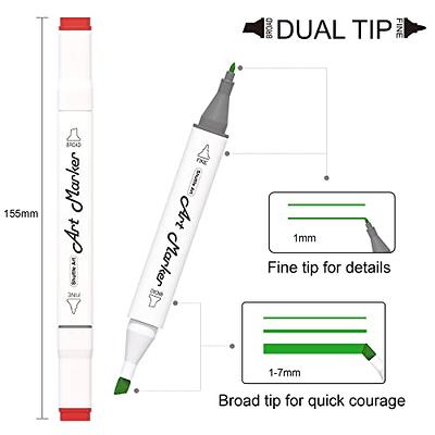 Shuttle Art 101 Colors Dual Tip Alcohol Based Art Markers,100 Colors Plus 1 Blender Permanent Marker Pens Highlighters with Case Perfect for