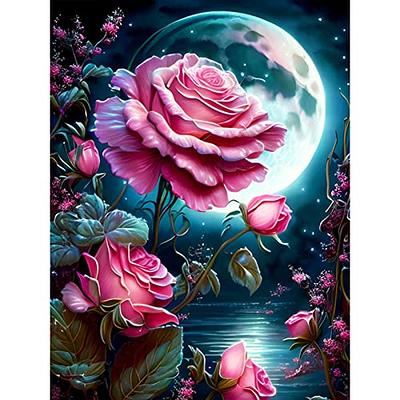 EOBROMD Flower Moon Diamond Painting Kits for Adults, 5D Landscape