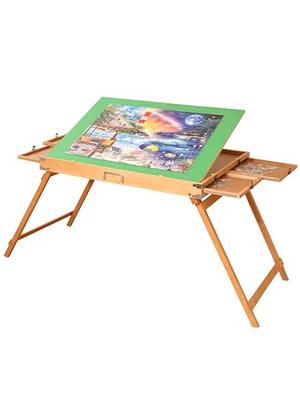 Tilting Puzzle Table - Portable Jigsaw Puzzle Table 1500 Pieces with  Adjustable Height and Board, JoyPcsTable Puzzle Board with Colorful Drawers