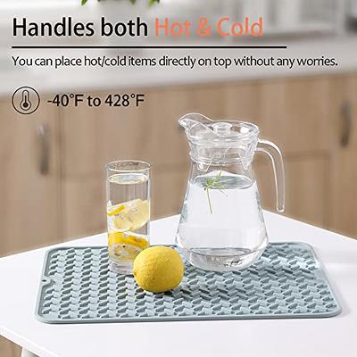 1pc Gray Silicone Dish Drying Mat, Heat Resistant Drying Pad For