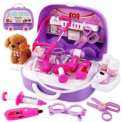 HYAKIDS Vet Play Sets Toy Doctor Kit for Kids - Pet Care Play Set - Plush  Dog - Carry