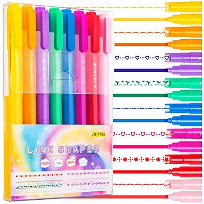 AECHY 8PCS Colored Curve Pens for Note Taking Dual Tip Pens with 5  Different Curve Shapes & 8 Colors Fine Lines Curve Highlighter Pen Set for  Kids Journaling Note Taking Supplies Curve