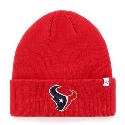 Men's New Era White/Red Houston Texans 2023 Sideline Tech Cuffed Knit Hat