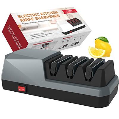 YOORLEAY 3 Stage Electric Knife Sharpener, Grey - Yahoo Shopping