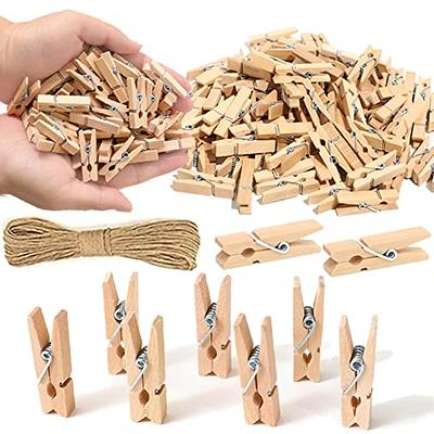 Mini Clothespins, 100pcs Sturdy Mixed Colored Wooden Mini