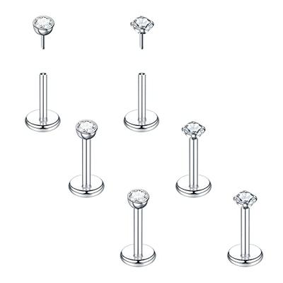 LOKFF Stainless Steel Piercing Taper 20G 18G 16G Taper Insertion Pin for  Threadless Push In Lip Monroe Tragus Cartilage Nose Earrings Stud Body