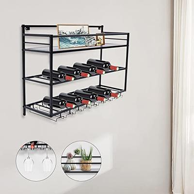 Gagalayong 3-Tiers Wall Mounted Wine Rack,Metal Hanging Storage