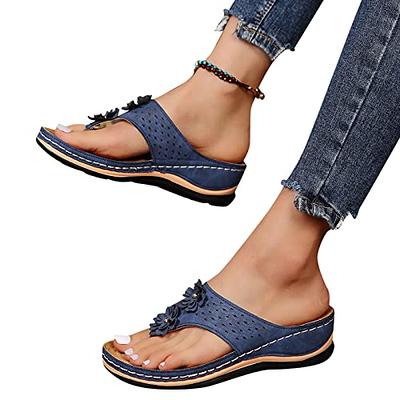 Low-Wedge Women Orthopedic Sandals Casual Flat Shoes Flip Flops