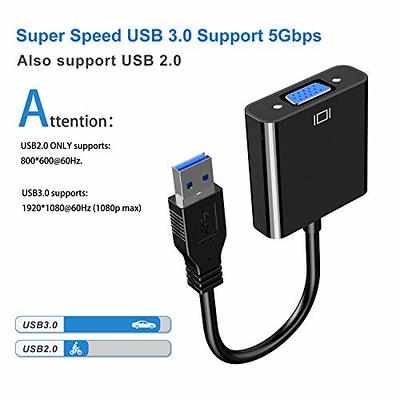 CHIOINS USB to VGA Adapter,USB 3.0 to VGA Adapter Multi-Display