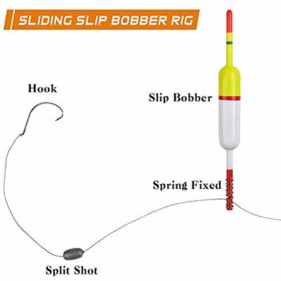 Gourami Slip Bobbers Floats Kit,Balsa Wood Slide Bobbers with Bobbers Stops,Fishing  Floats and Bobbers for Crappie Panfish Bass