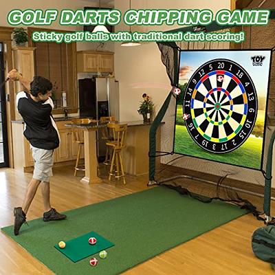 Golf Chipping Game Mat - Indoor Outdoor Golf Games for Adults with Chipping  Mat,12 Sticky Balls, 4 Ground Stakes, Score Card, and 2 Storage Bags-Golf