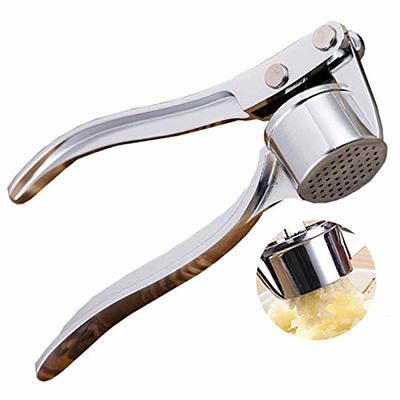 1pc Garlic Press & Mincer, Mini Manual Garlic Crusher, 2-in-1