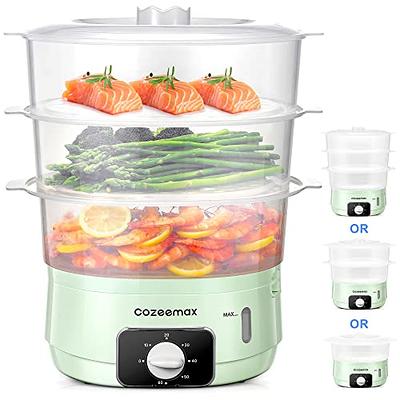 Cozeemax 3 Tier Electric Food Steamer for Cooking, 13.7QT Vegetable Steamer  for Fast Simultaneous Cooking, Veggie Steamer, Food Steam Cooker, 60 Minute  Timer, BPA Free Baskets, 800W(Green) - Yahoo Shopping