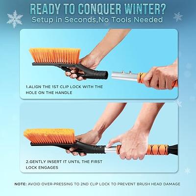 EcoNour 27 Car Snow Brush and Ice Scrapers for Car Windshield (2 Pack)