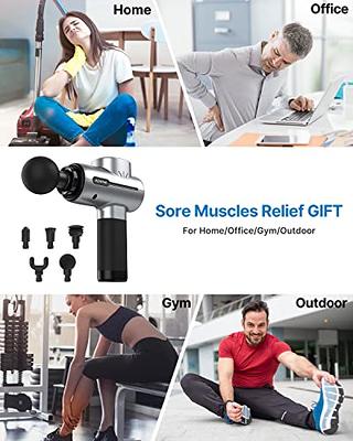 RENPHO Massage Gun with Heat, Percussion Muscle Mini Massage Gun for Athletes, Handheld Deep Tissue Massager with 3200RPM, 5 Massage Head, 5 Speed