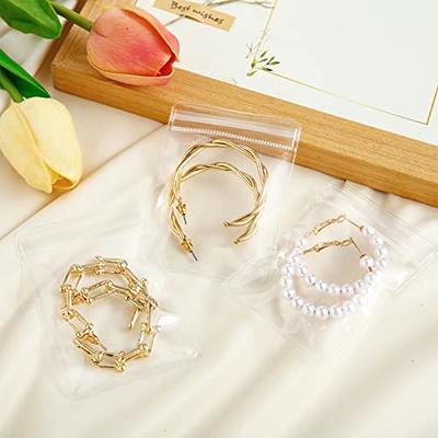 120pcs Clear Plastic Jewelry Bags Anti Tarnish Strips Sets,20 Strip Tabs  For Earring Rings Necklace