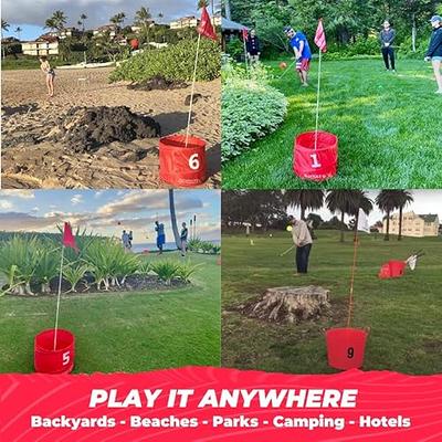 bucketgolf Game 3 Hole Starter Set - New Outdoor Yard Golf Game