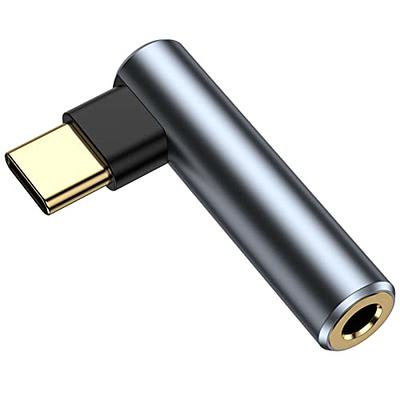 USB C to 3.5mm Headphone Jack Adapter, Right Angle USB C Braided 3.5mm Aux  Audio Converter 