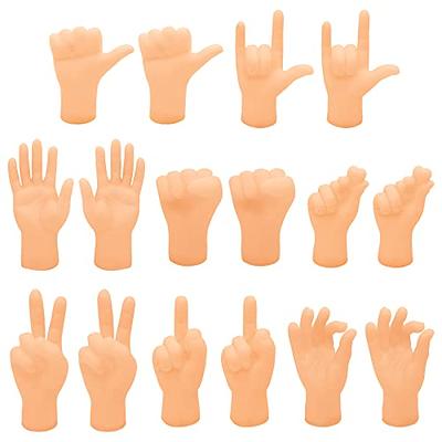 Newmemo Tiny Finger Hands 10 Pack Flat Hand Style Mini Hand Finger Puppets  Realistic Rubber Hand Small Figurines Toys Funny Fingers for Puppet Show