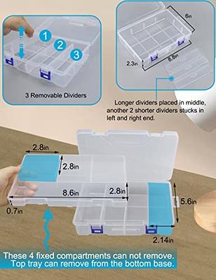 12'' Three-Layer Clear Art Box Organizer, Multipurpose Plastic Craft Box  Organizer, Art Supply Storage Box/Sewing Box/Tool Box with Handle (Blue)