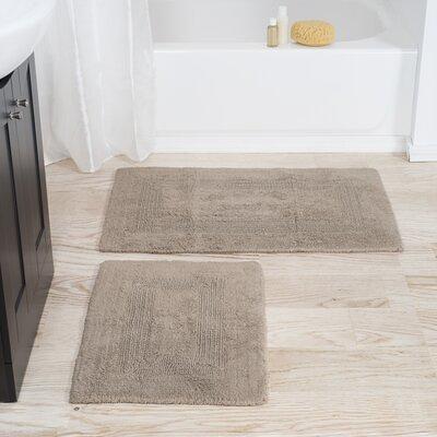 Marylee Rectangle 100% Cotton Reversible 2 Piece Bath Rug Set Red Barrel Studio Color: Ivory