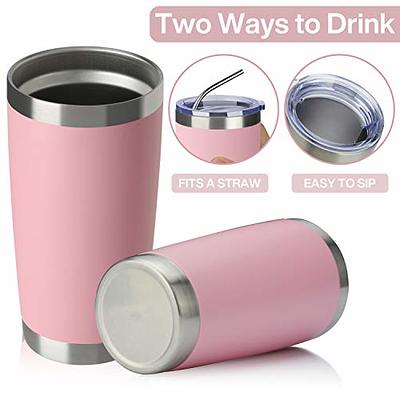 MEWAY 20oz Stainless Steel Tumblers 4 Pack Bulk ,Vacuum Insulated Coffee Cup with Lid ,Double Wall Powder Coated Travel Mug Gift,Thermal Cups Keep