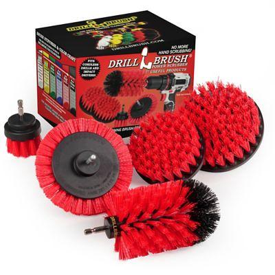 Drillbrush 4 pc. Stiff Drill Cleaning Brush Set, Outdoor Cleaning